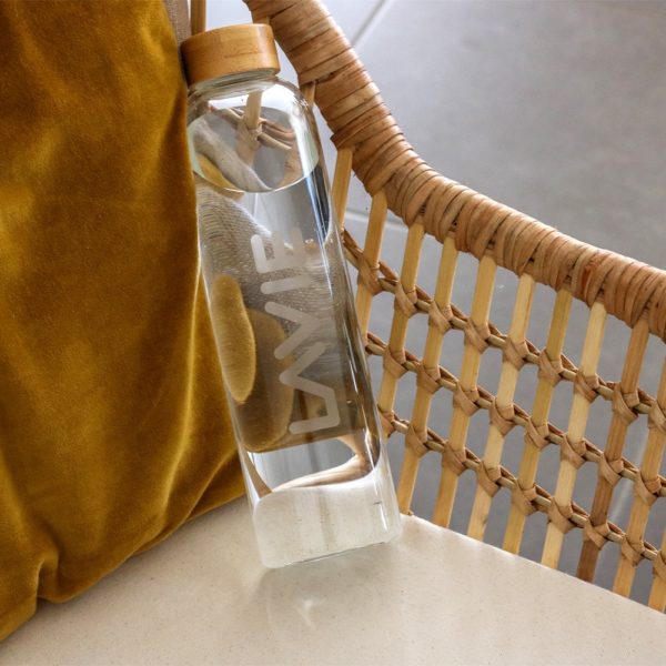 Glass bottle on a chair