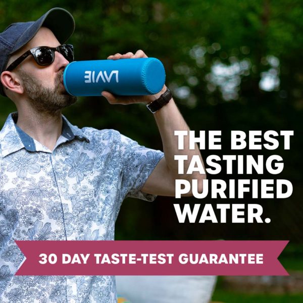 Man drinking LaVie purified water